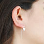 Sterling Silver Geometric Triangle Earrings, thumbnail 2 of 3