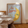 La Lune Illustrated Moon Giclee Print, thumbnail 1 of 12