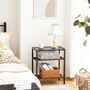 Three Tier Slim Glass Top Side Table Bedside Table, thumbnail 2 of 9