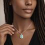 Personalised Sterling Silver Amazonite Gemstone Locket Necklace, thumbnail 3 of 9