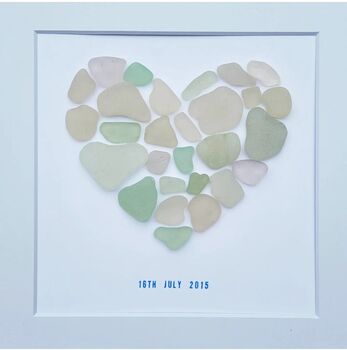 Cornish Sea Glass Framed Heart, 3 of 7