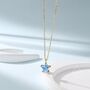Sterling Silver Aquamarine Blue Star Pendant Necklace, thumbnail 1 of 10