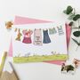 Personalised Birthday Pink Washing Line Card, thumbnail 1 of 1