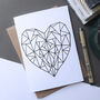 Geometric Heart | Scandinavian | Birthday Card, thumbnail 3 of 4