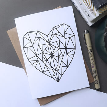 Geometric Heart | Scandinavian | Birthday Card, 3 of 4