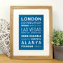 Personalised 'Favourite Destinations' Print, thumbnail 3 of 6