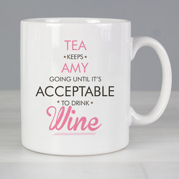 Personalised Acceptable To Drink Pink Ceramic Mug, 2 of 5