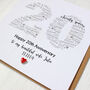 Personalised 20th Anniversary Card With China Heart, thumbnail 1 of 5