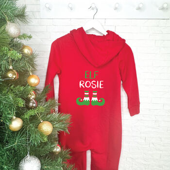 Personalised Elf Kids Christmas Onesie, 2 of 2