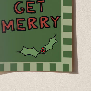 Let's Get Merry Christmas Festive Print, 2 of 9