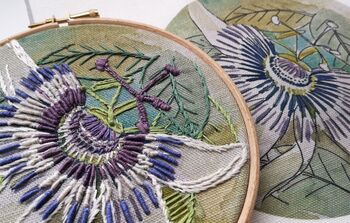 Passionflower Embroidery Pattern For Beginners, 3 of 8