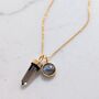 The En Pointe Smokey Quartz Gemstone Necklace, Gold, thumbnail 3 of 12