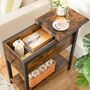 Narrow Side Table Bedside Table Flip Top End Table, thumbnail 5 of 9