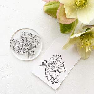 Oak Leaf And Acorn Clear Rubber Stamp