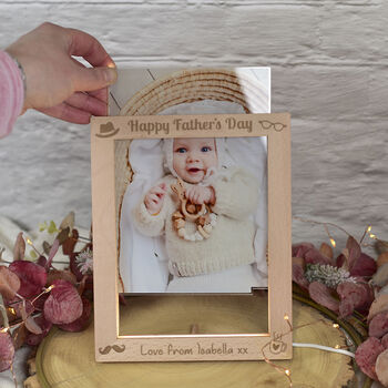 Father's Day Photo Light Up LED Wooden Picture Frame, 3 of 4