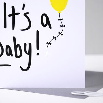 New Baby Card Yellow Balloon, 8 of 10
