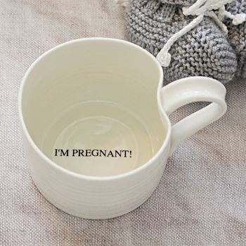 'I'm Pregnant!' Hand Thrown Porcelain Mug, 2 of 3