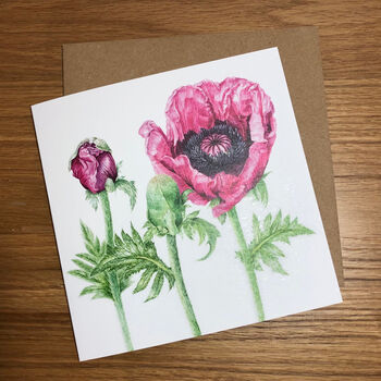 Set Of Four Watercolour Botanical Floral Art Cards, 5 of 6