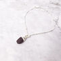Raw Garnet January Birthstone Silver Charm Bracelet, thumbnail 1 of 4