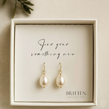 Freshwater Pearl Drop Wedding Earrings Handmade Bridal Jewelry Gold Filled Or Sterling Silver, 6 of 9