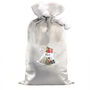 Personalised Rocking Horse Grey Pom Pom Sack, thumbnail 2 of 2