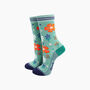 Wildflowers Bamboo Socks In Green, thumbnail 1 of 4