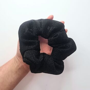 Oversized Black Sparkle Scrunchie, 4 of 6