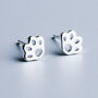 Sterling Silver Paw Print Stud Earrings, thumbnail 1 of 6