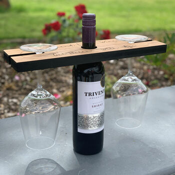 Custom Engraved Wooden Wine Butler For All Occasions, 2 of 4