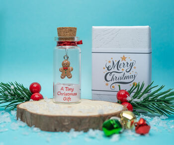 Personalised Christmas Gingerbread Man Tiny Keepsake Bottle Gift, 5 of 6