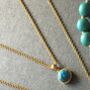 Turquoise 18ct Gold Plated Vermeil Silver Pendant Necklace, thumbnail 3 of 11