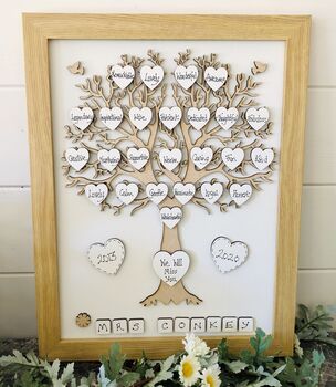 Personalised Retirement Gift Tree Framed Wooden Tree, 5 of 10