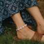 Howlite Love Heart And Clear Quartz Crystal Anklet, thumbnail 1 of 6