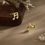 Mismatched Music Notes Stud Earrings In Sterling Silver, thumbnail 5 of 12