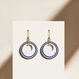 White And Navy Circular Earrings, thumbnail 3 of 7