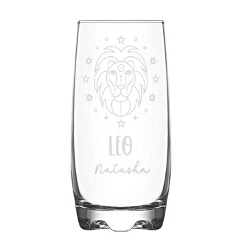 Personalised Engraved Star Sign Hi Ball Glass, 7 of 12