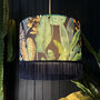 Rainforest Tropical Lampshade With Indigo Fringing, thumbnail 2 of 8