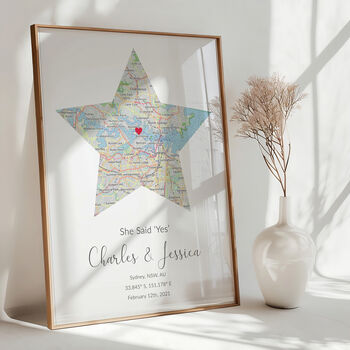 The Place We Got Engaged Personalised Map Print Engagement Gift, 6 of 10