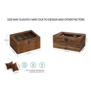 Eight Slots Solid Wooden Watch Case Box With Pillows, 5 of 9