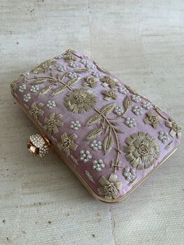 Dark Pink Handcrafted Rectangular Clutch Bag, 2 of 10