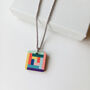 Space Square Wooden Necklace Eco Friendly Gift, thumbnail 6 of 9