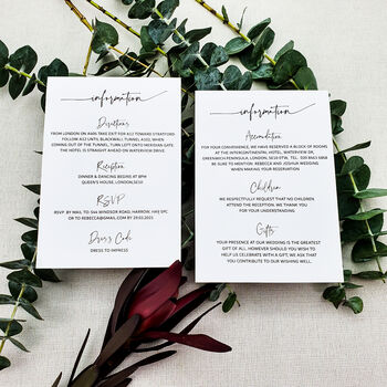 Minimalist Wedding Invitation Information Card, 5 of 5