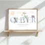 Blue Dragons Nursery Name Print, Nursery Boy Name Print, Colour Choices, thumbnail 6 of 6