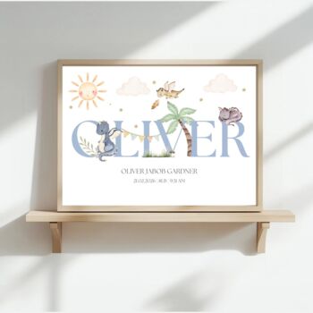 Blue Dragons Nursery Name Print, Nursery Boy Name Print, Colour Choices, 6 of 6