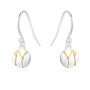 Sterling Silver Tiny Kintsugi Disk Drop Earrings, thumbnail 7 of 11