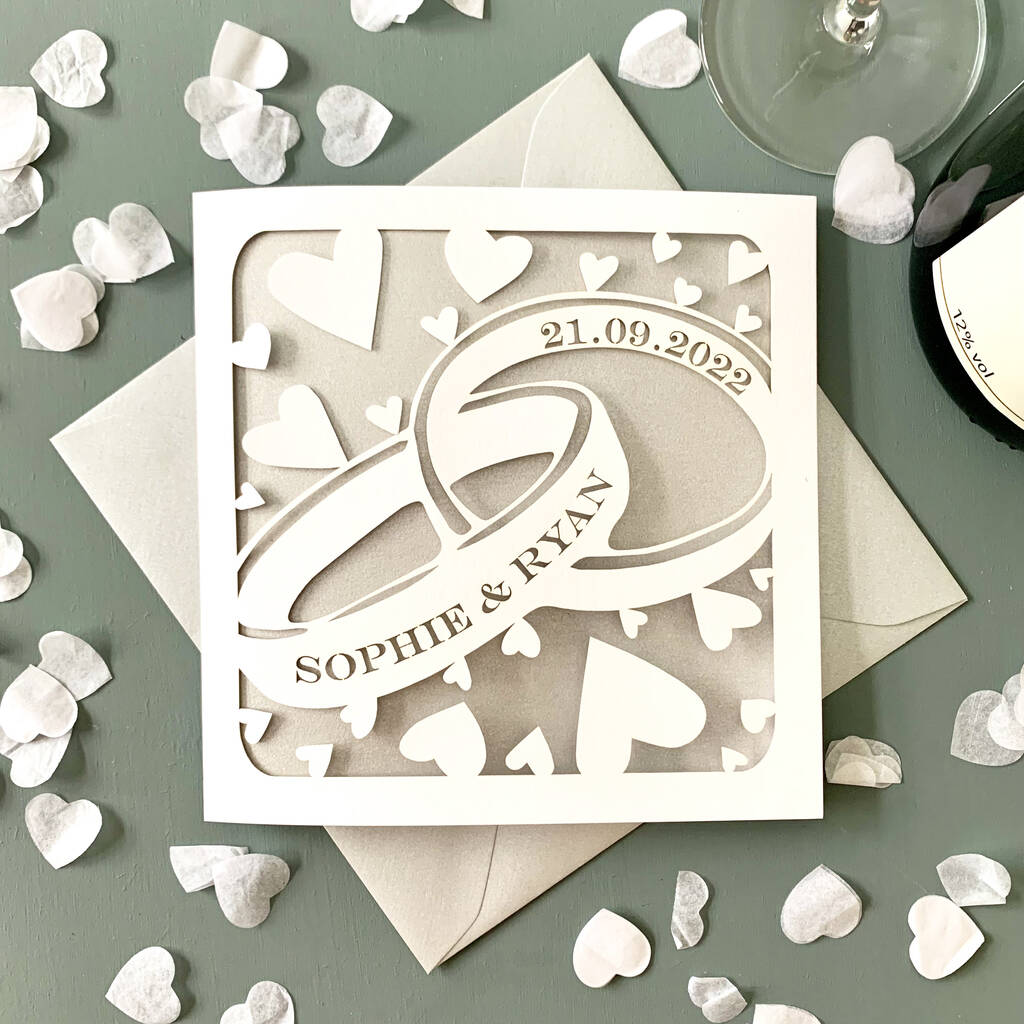 Personalised Entwined Wedding Rings Card By Whole in the Middle