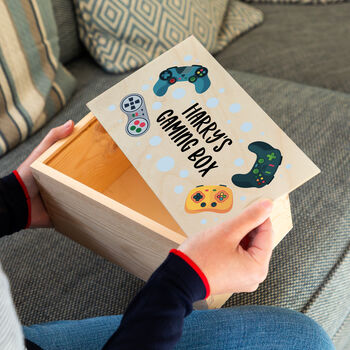 Personalised Gaming Box With Sliding Lid Gift For Gamer, 3 of 5