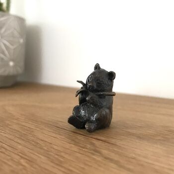 Miniature Bronze Panda Sculpture 8th Anniversary Gift, 5 of 10