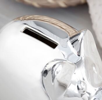 Personalised Silver Plated Piggy Bank, 5 of 5
