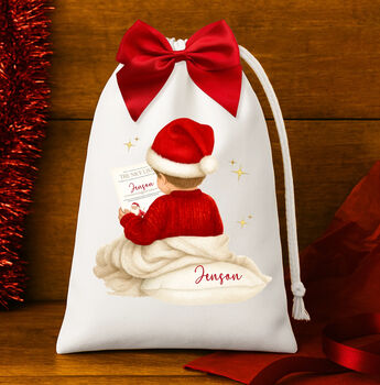Personalised Nice List Double Drawstring Nag, 2 of 2